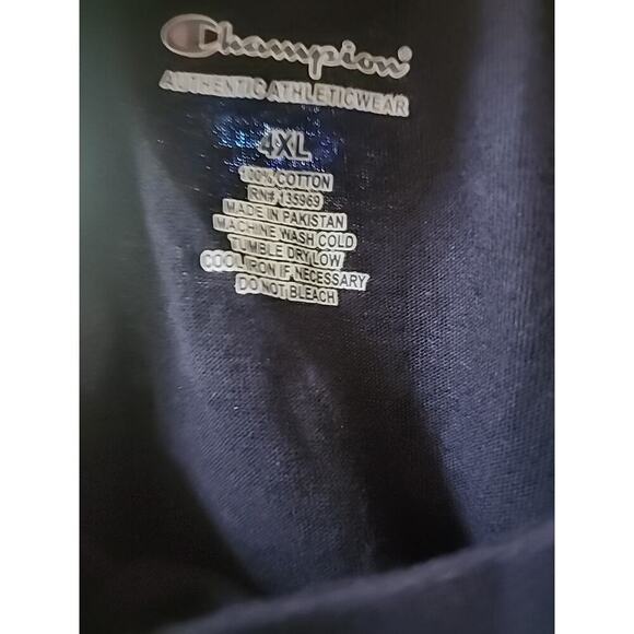 Champion Performance Short Sleeve T-shirt, Black 4XL ATHLETIC WEAR NEW A131 - Picture 3 of 4